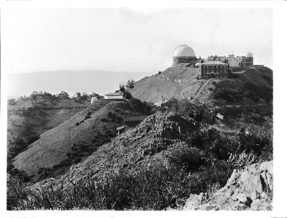 Lick Observatory on Mount Hamilton in a photograph from about 1904-1909